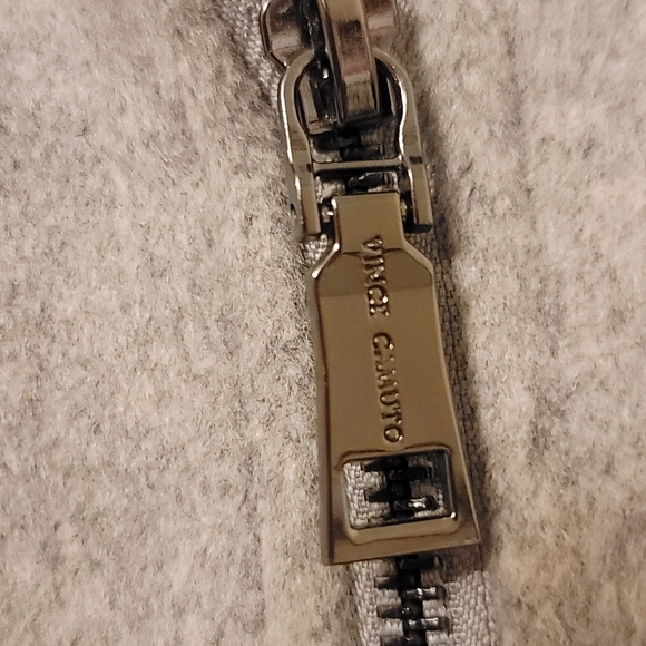 Vince Camuto for Macy's Asymmetrical Wool Coat with black Vegan trim in size xs - Picture 12 of 16